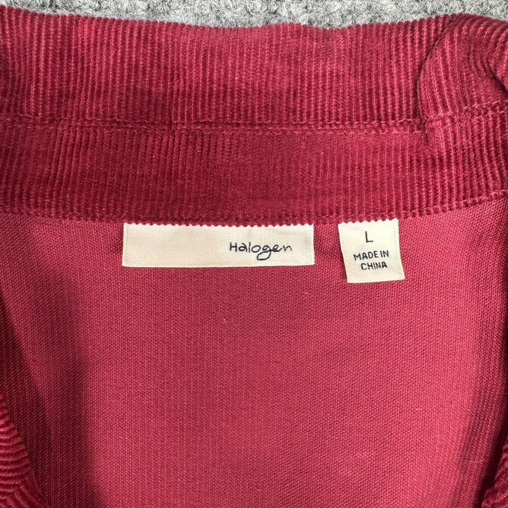Halogen Women's Pink Corduroy Blazer Jacket Size L Cotton Stretch Career - Picture 2 of 12